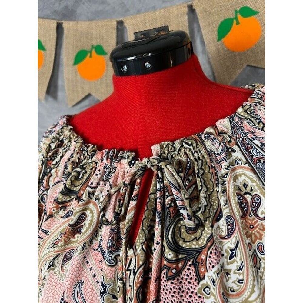 LILDY Drawstring Tie TUNIC Womens L / XL Multi Color Floral Pullover Polyester - Picture 6 of 10